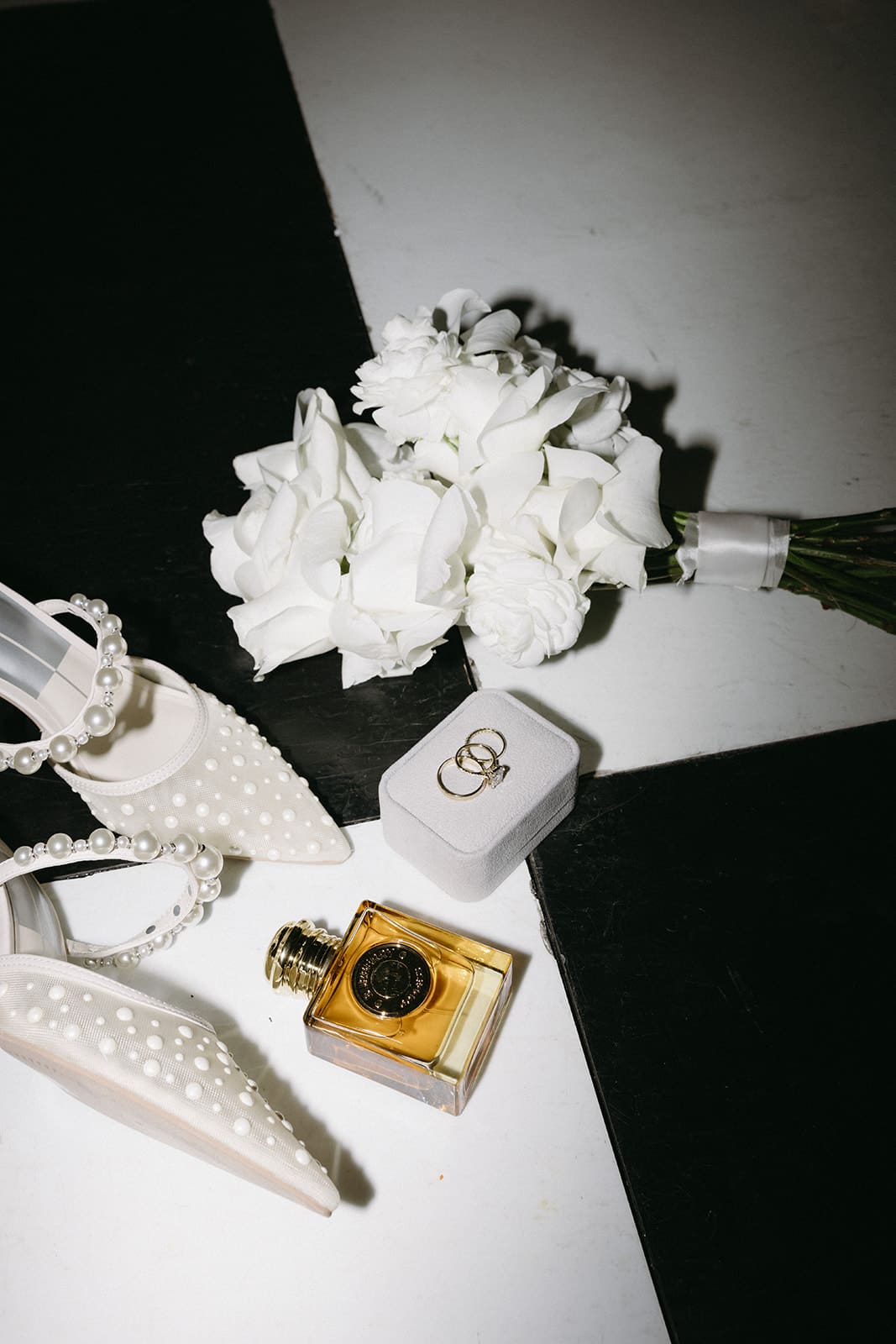 flash photo of brides details