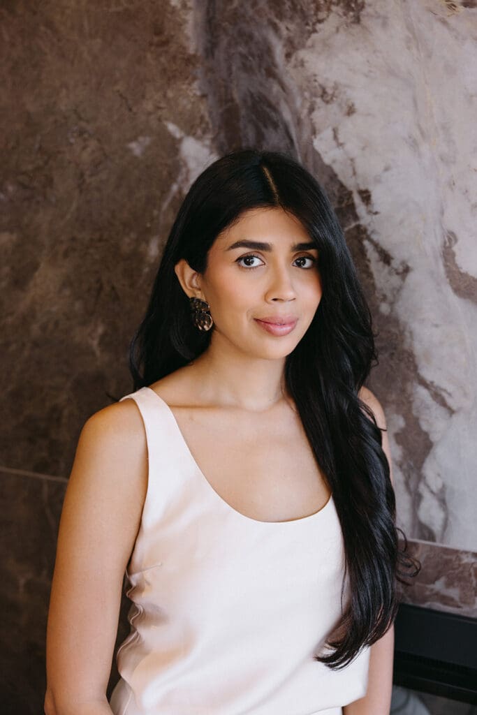 Modern lifestyle portrait of med spa team member during Dallas brand session.